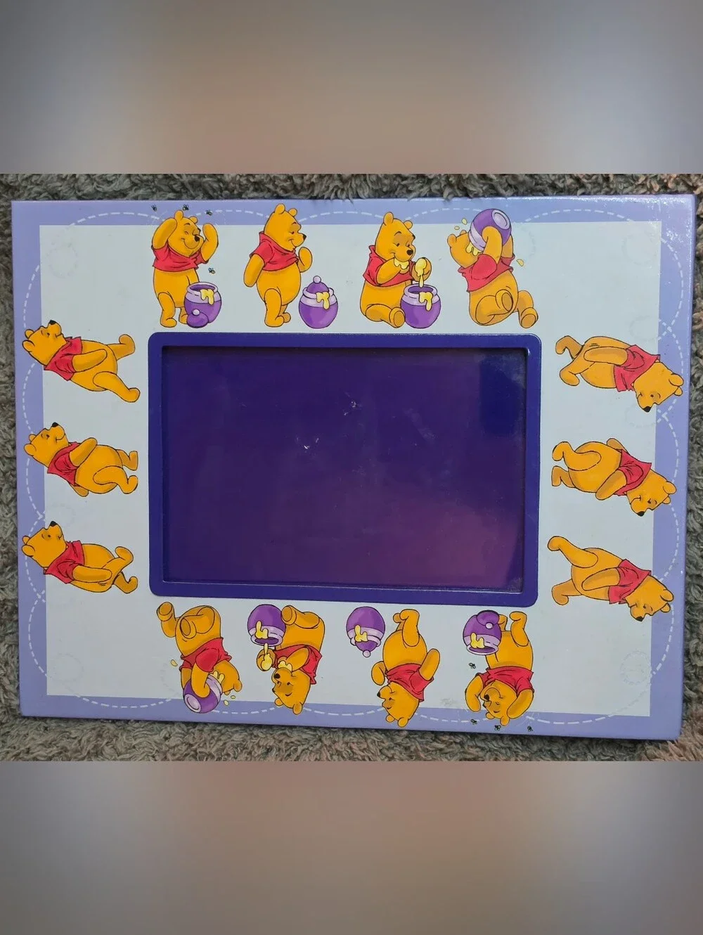 EUC Vintage Disney Store Winnie the Pooh & Tigger Padded Photo Frames Bundle